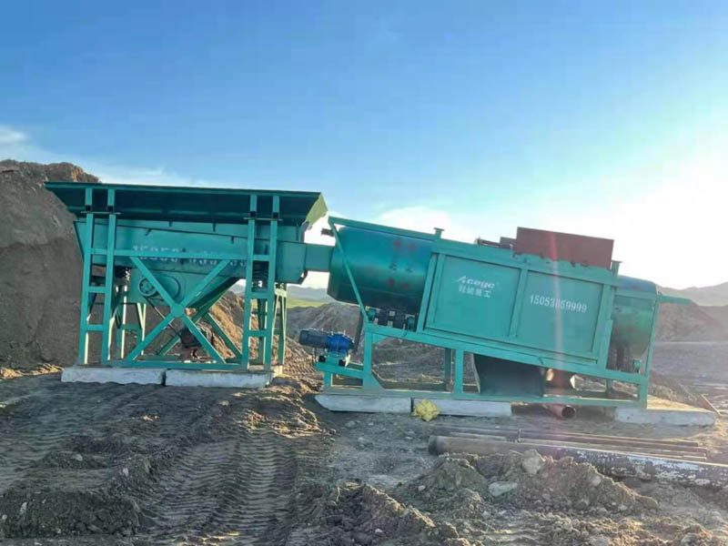 滾筒篩配置溜槽水選淘金